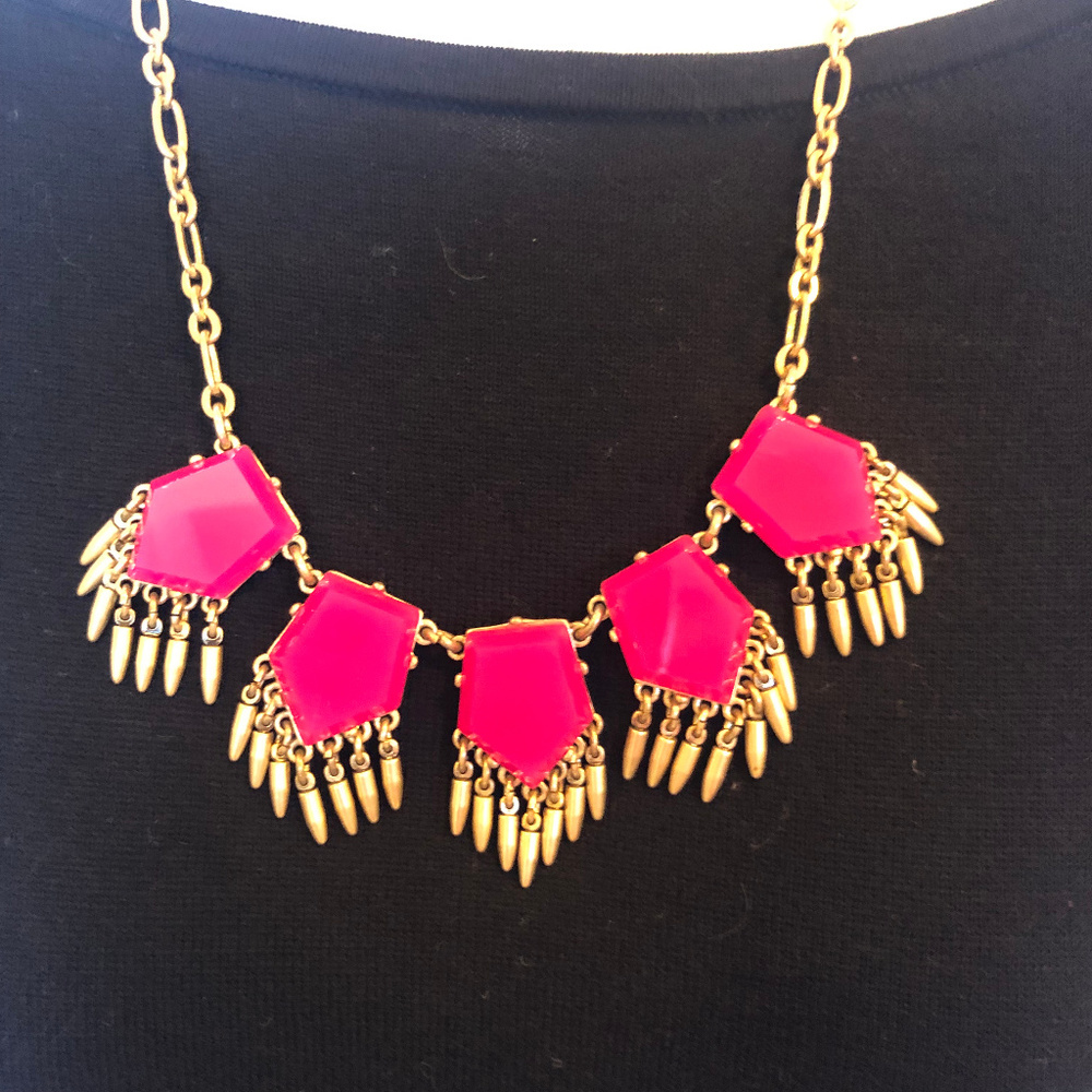 J. Crew Factory Hot Pink Statement Necklace
